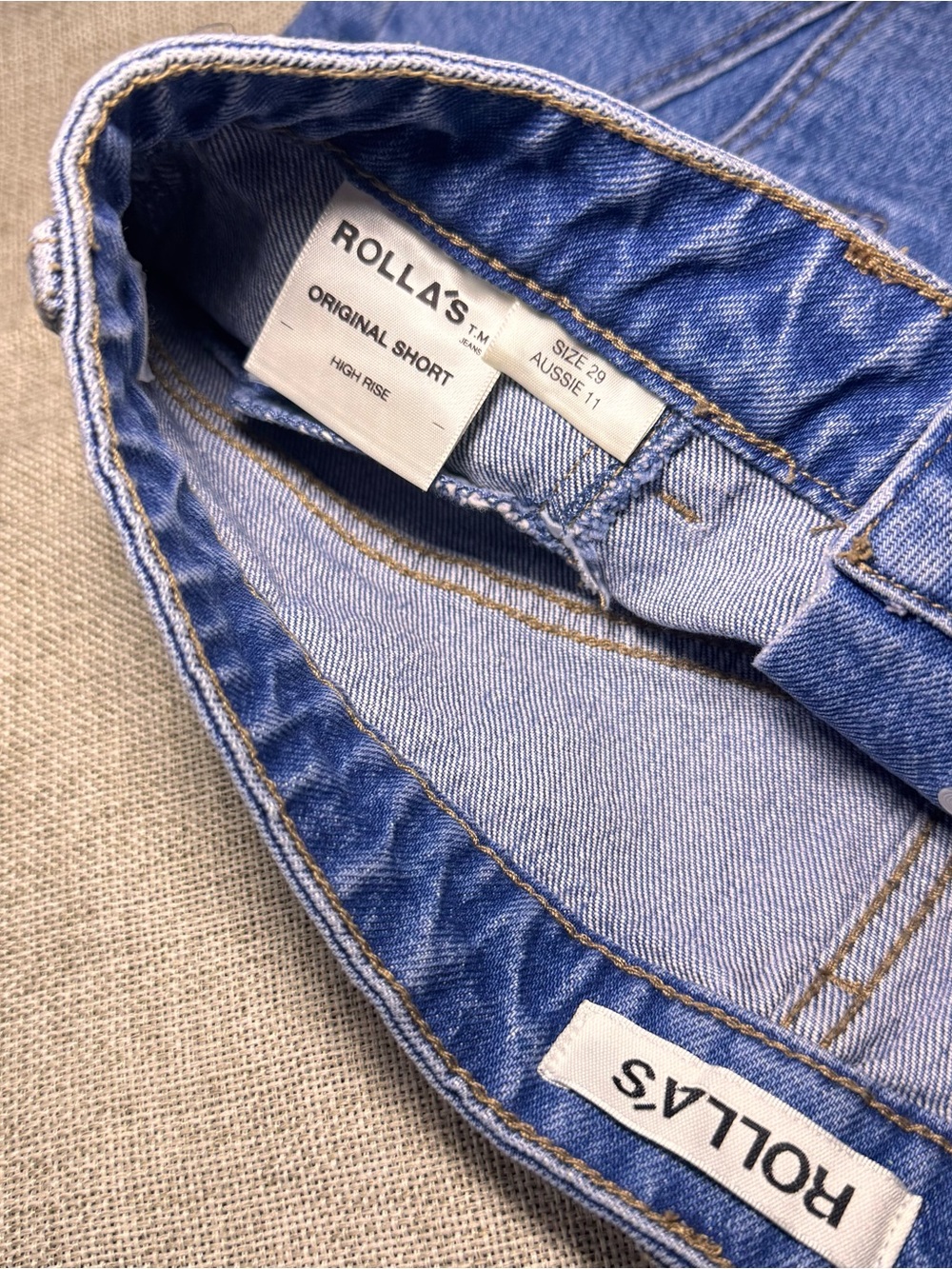 Rolla's x AC/DC Lightning Denim Shorts NWT Size 29 High Rise Blue Jean Shorts - Picture 11 of 13